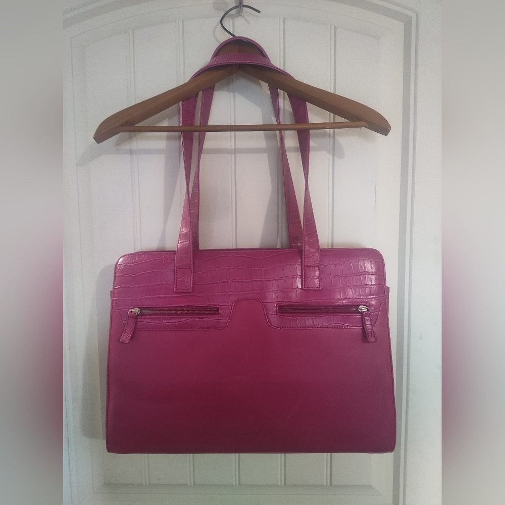 Buxton Genuine Leather Pink Briefcase Shoulder Bag